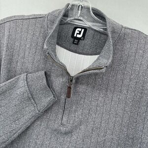 FootJoy Sweater Mens Large Gray Quarter Zip Mock Neck Knit Pullover Golf FJ